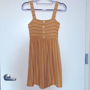 Striped mustard yellow dress
